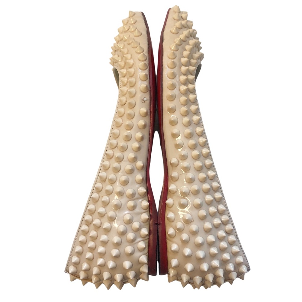 New Artemis Handmade Nude Leather Spike Flats 36